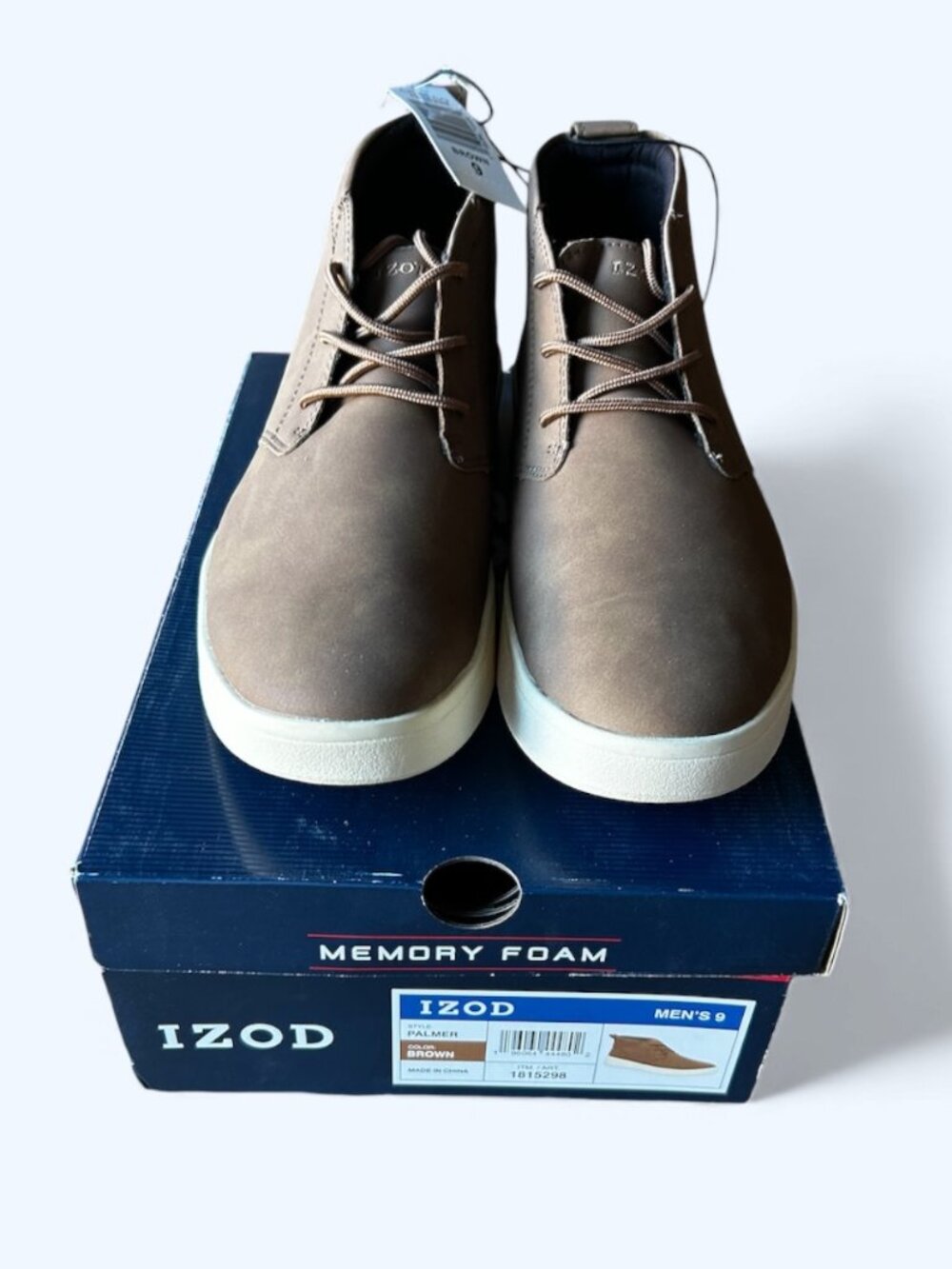 IZOD Men's Palmer Chukka Boot Memory Foam Brown Size 9